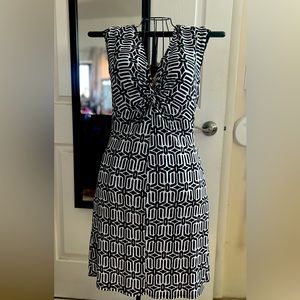 NY&C BEAUTIFUL A-Line MIDI Dress, Geo-Striped Pattern Super Stretch Fabric CURVY